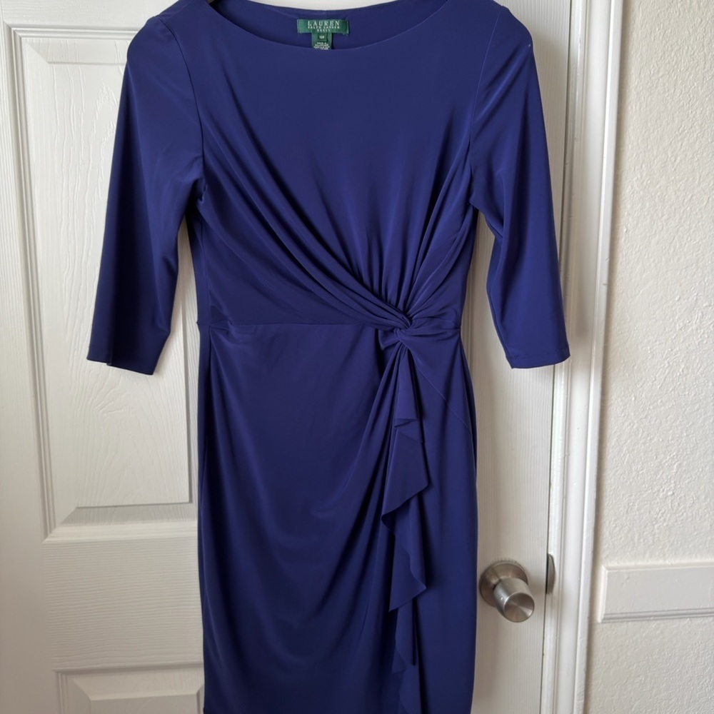 Ralph Lauren Jersey Dress | Ralph Lauren Midi Dress | 10P Petite - Picture 2 of 8